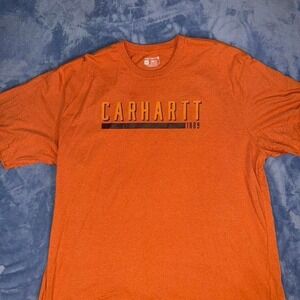 Carhartt Shirt Mens Orange Crew Work Wear‎ Heavyweight Loose Fit Size 3xl